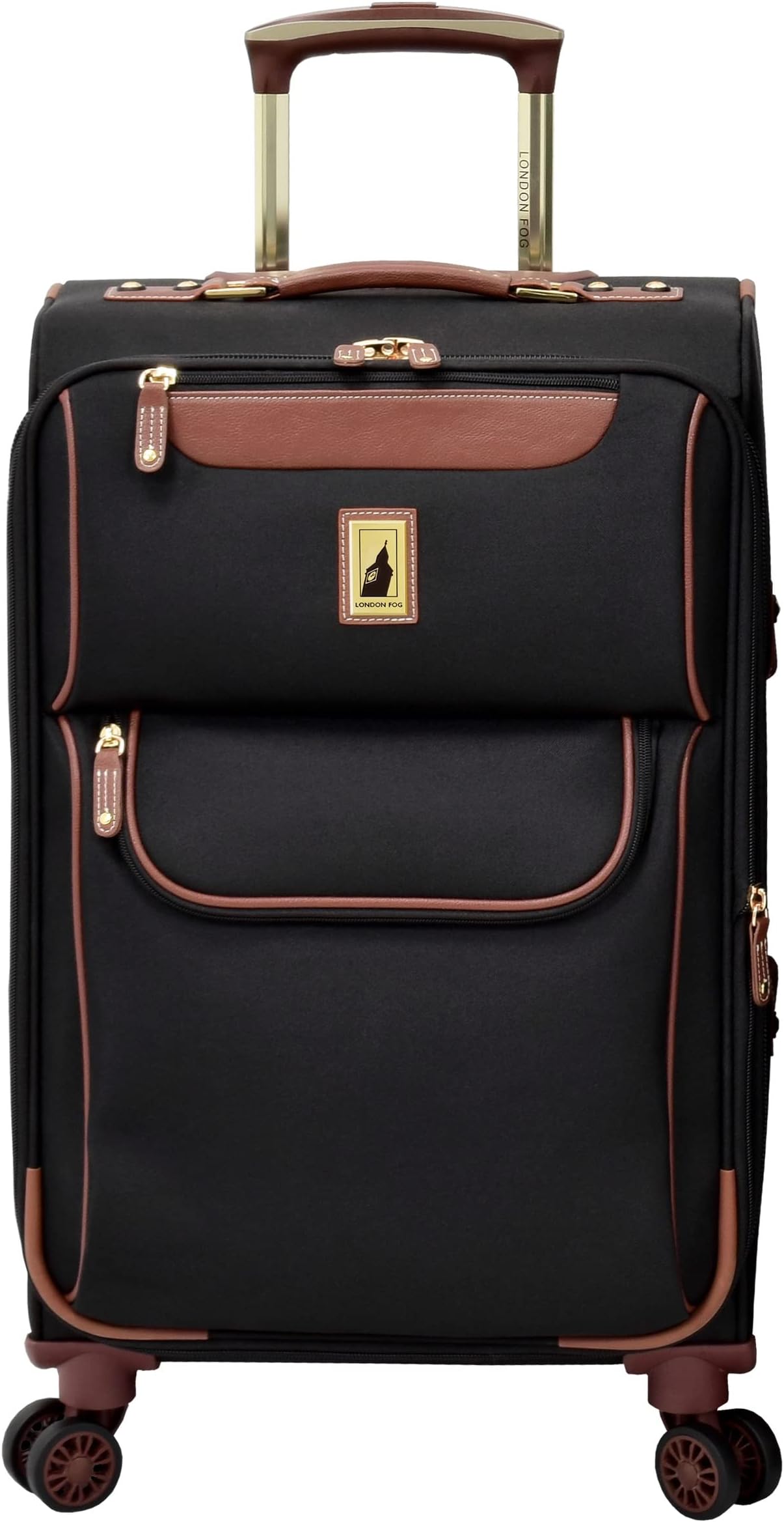 LONDON FOGWestminster 20" Expandable Spinner Carry On, Black, Black, London Fog Westminster 20" Expandable Spinner Carry on