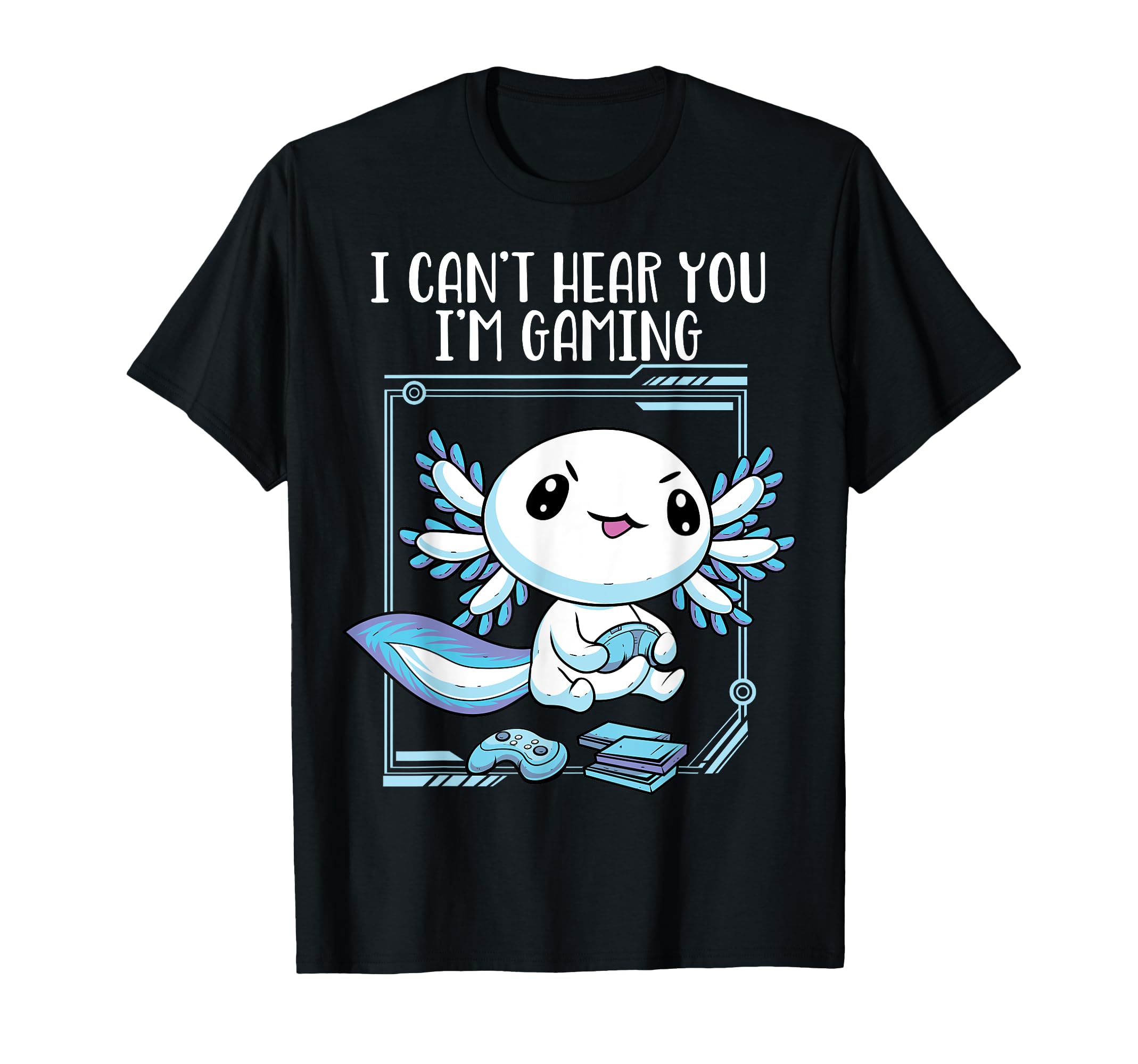 Gamer Axolotl Shirt Gamesolotl Fish Gaming Video Gamer Anime T-Shirt