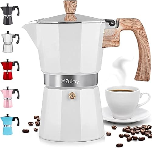 Miniatura 22 de Zulay Moka Pot - Cafetera para estufa de café expreso, a prueba de fugas, acero inoxidable, fácil de limpiar, mango y perilla resistentes al calor,