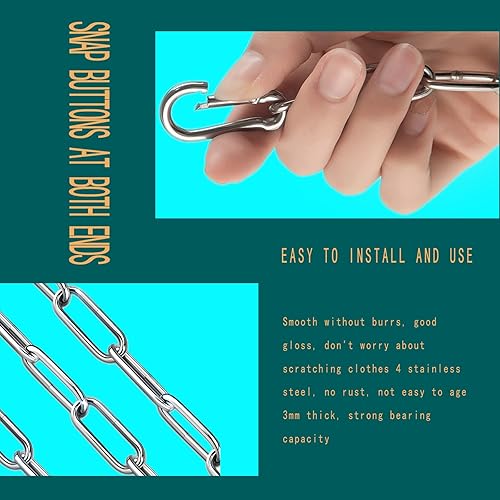 Miniatura 5 de XIANYI Tendedero de acero inoxidable 304 resistente al viento antideslizante para viajes 131ft color plateado