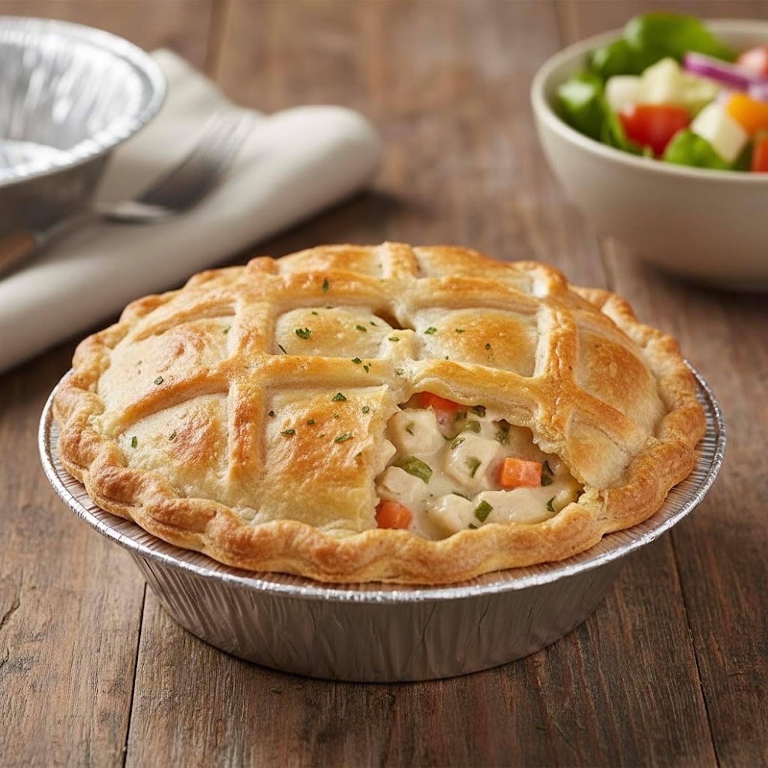 5 Inch Aluminum Pot Pie Pans (100 Pack) | 7 oz Capacity, Disposable, For Tarts, Quiche & Chicken Pot Pies, Freezer Safe, Made in USA