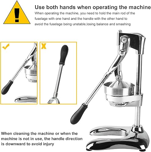 Miniatura 6 de Exprimidor manual de acero inoxidable con base en forma de U para naranjas limones y frutas cítricas