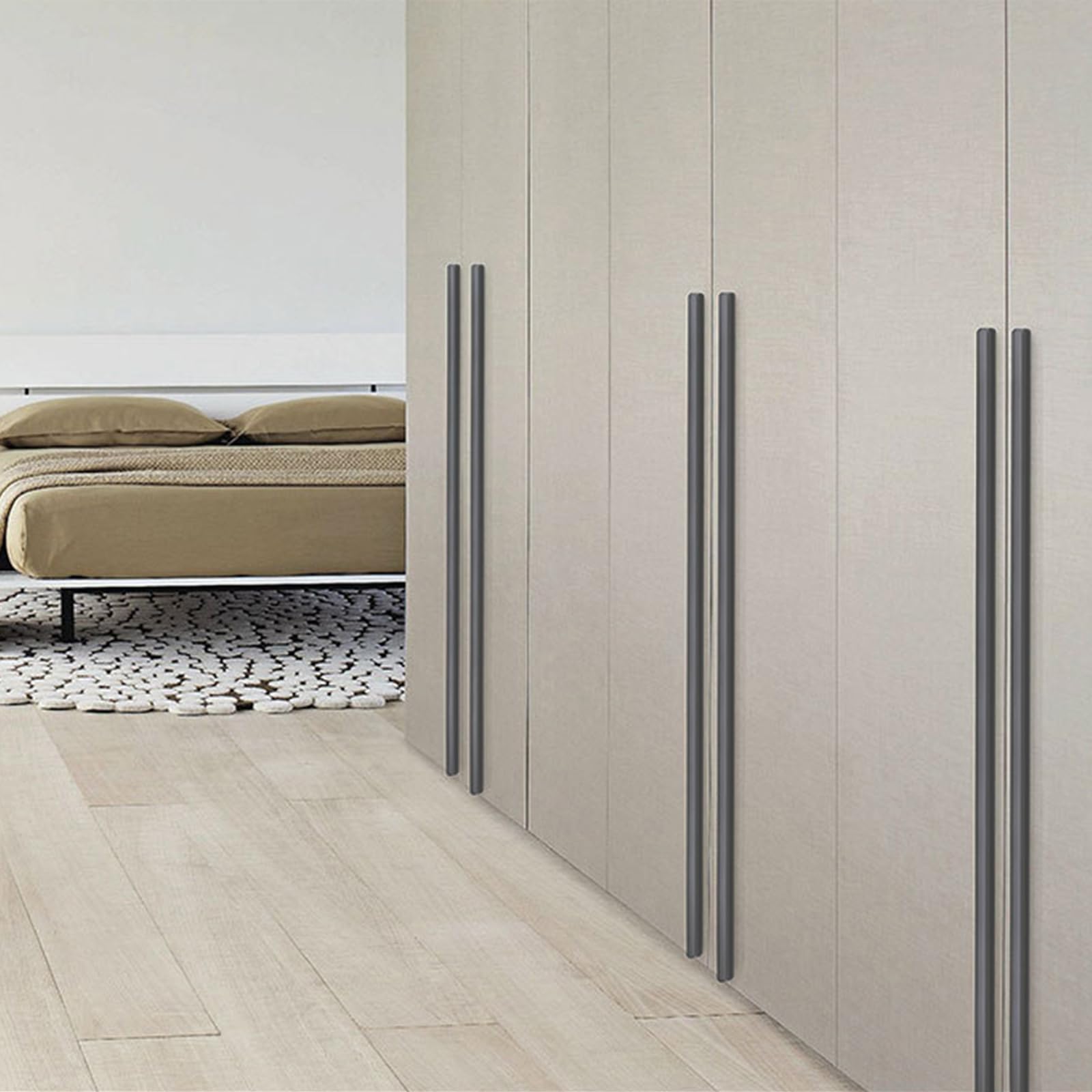 Griffe für Schränke Graue Lang,2 Griffe Küche Modern Massive Aluminium | Eloxierte Oberfläche I-Zuggriffe Lochzentren: 64 - 1160 mm Schubladengriff für Schublade Küche Badezimmer 960mm/37.8in
