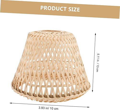 Miniatura 8 de CAXUSD Pantalla de bambú para luces de techo, pantallas para lámpara de mesa, luz colgante tejida, pantalla de pared de ratán, cubiertas de luz de