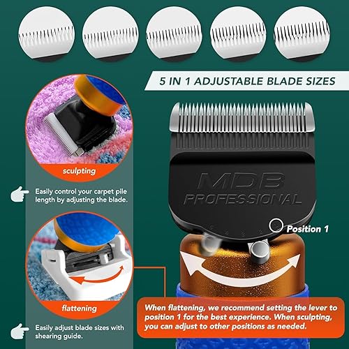 Miniatura 7 de Tufting Gun 2 en 1 - Kit de iniciación de alfombra de pelo de pelo de corte 2 en 1, kit de iniciación de alfombra, pistola de acolchonamiento