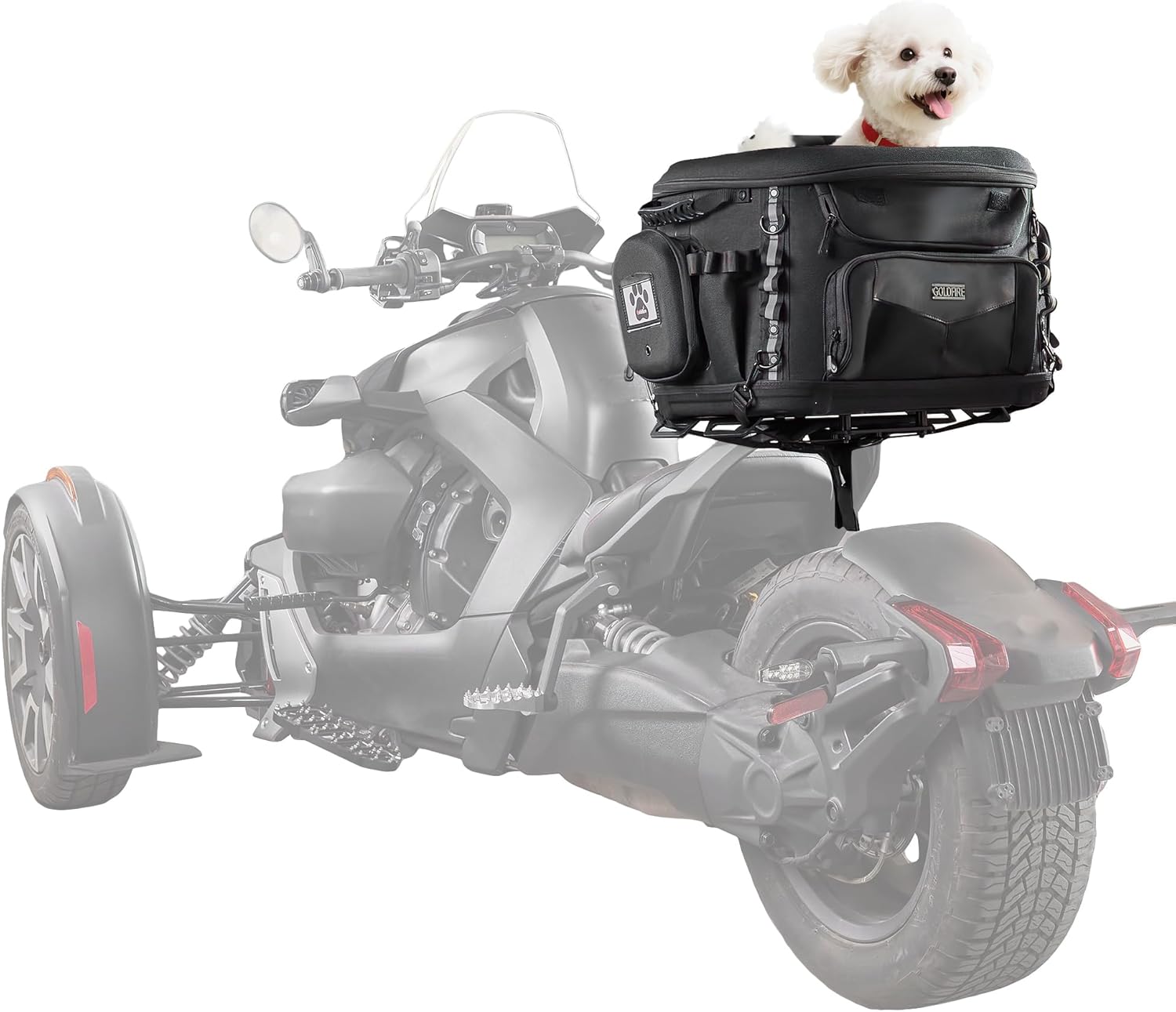 Rear Luggage Rack with Dog/Cat Carrier,Detachable Rear Rack Kit with Pet Carrier Fit for Can-Am Ryker 600/900 / Rally Edition/Ace/Sport ACE 2019-2026 (Replace OEM # 219400965), Easy-Install