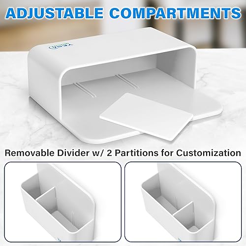 Miniatura 5 de YES4QUALITY Soporte magnético para bolígrafo con parte trasera magnética fuerte y 2 compartimentos (paquete de 2), soporte de marcador de borrado en