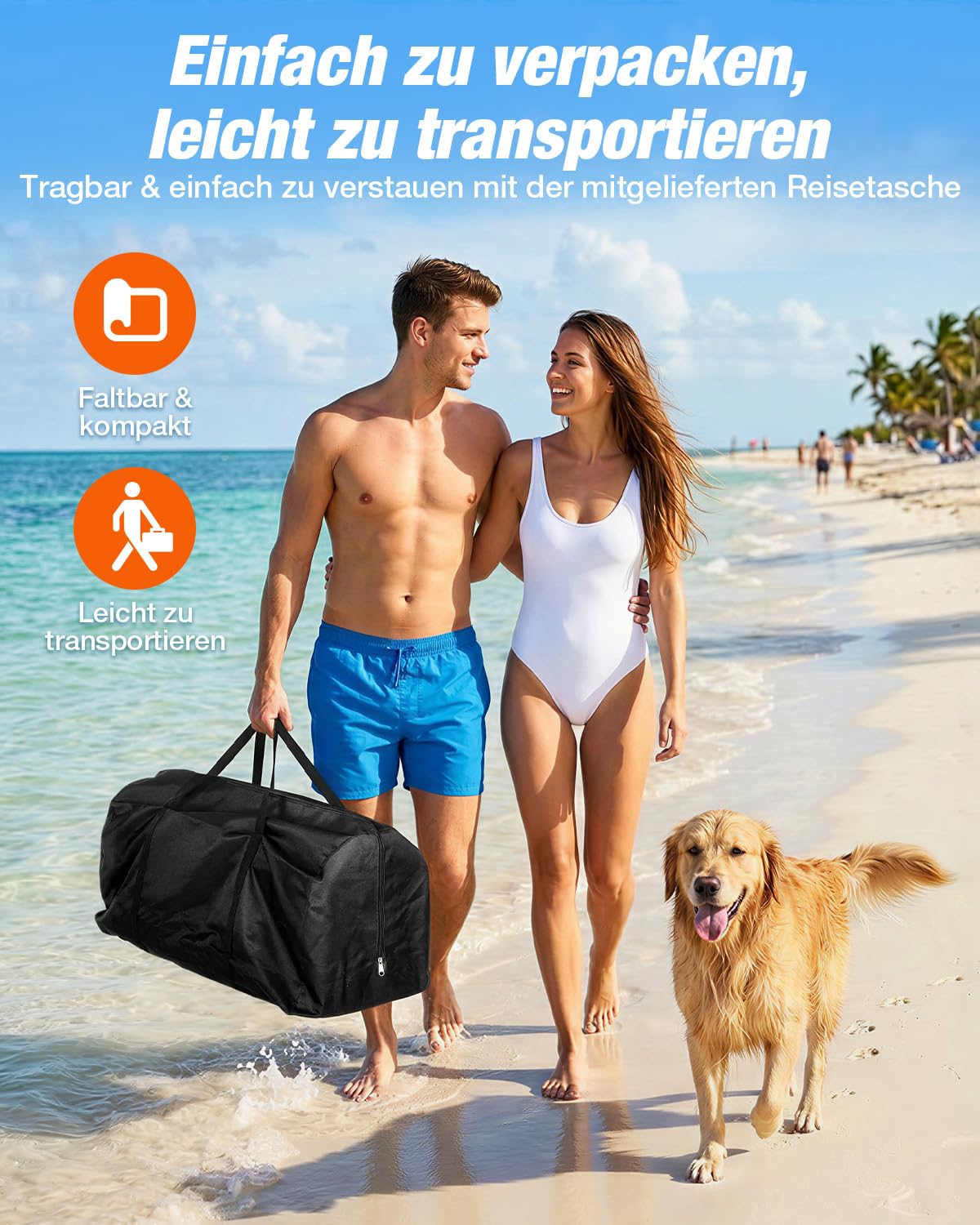 WARMOUNTS Aufblasbare Schwimminsel mit Hunderampe & Wasserhängematte, rutschfeste Schwimmplattform für See Pool Meer, Badeinsel für Erwachsene & Hunde (300x180cm, 340kg) inkl. Pumpe & Tasche