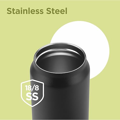 Miniatura 4 de Milton Botella de agua térmica de acero inoxidable de 32 onzas con tapa magnética con pajilla, frasco aislado al vacío de doble pared, mantiene las