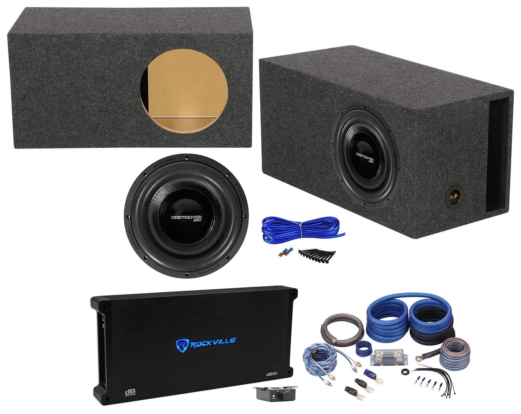 Amazon.com: Rockville Destroyer 12D1 Bundle: 12 in Competition Car