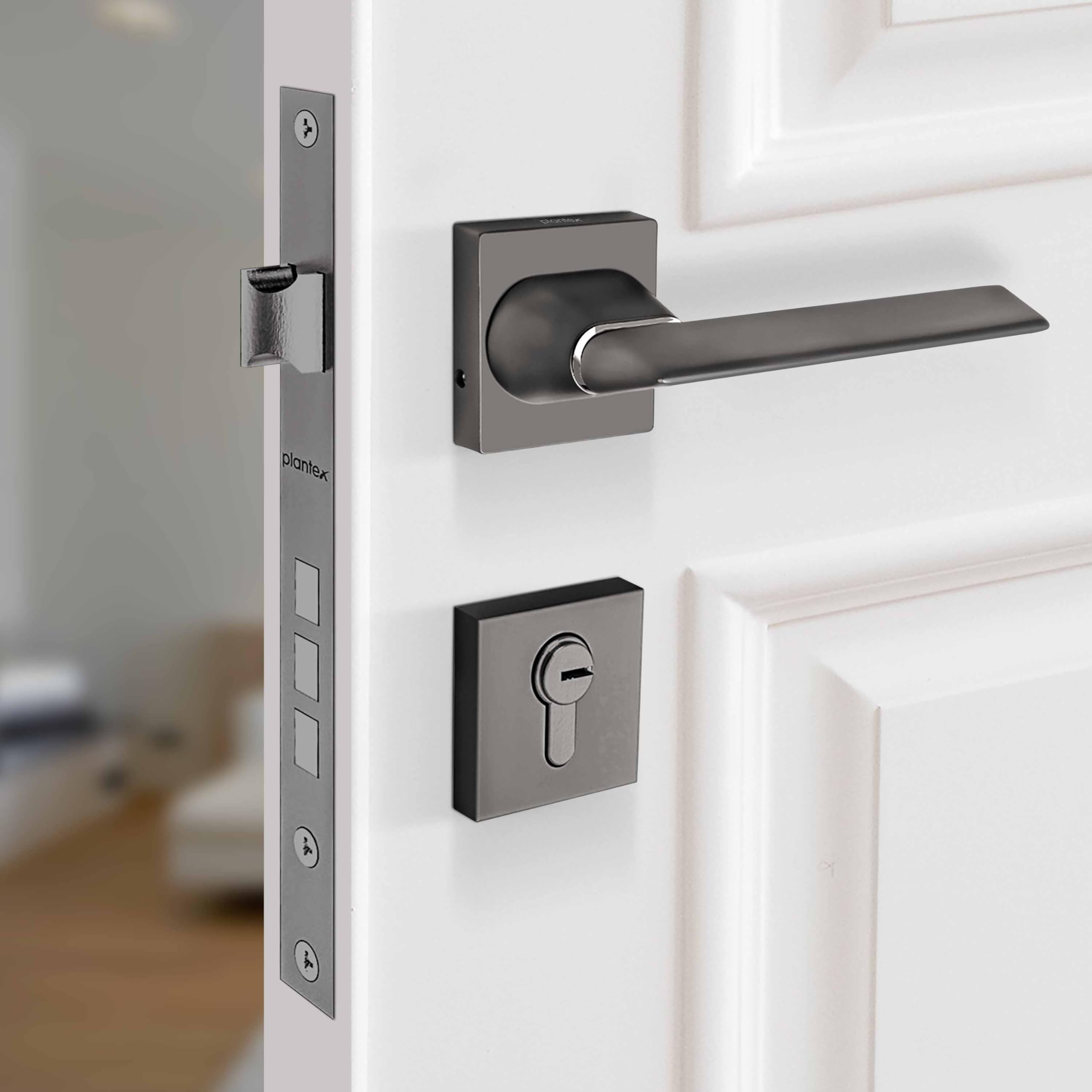 Plantex Main Door Lock/Mortise Lock for Door with 3 Years of Warranty - Robust Door Lock for Home with Brass Lock Body & Cylinder (Satin Black & Matt Finish) (B09S3K3HBF) Amazon Price History, Amazon Price Tracker