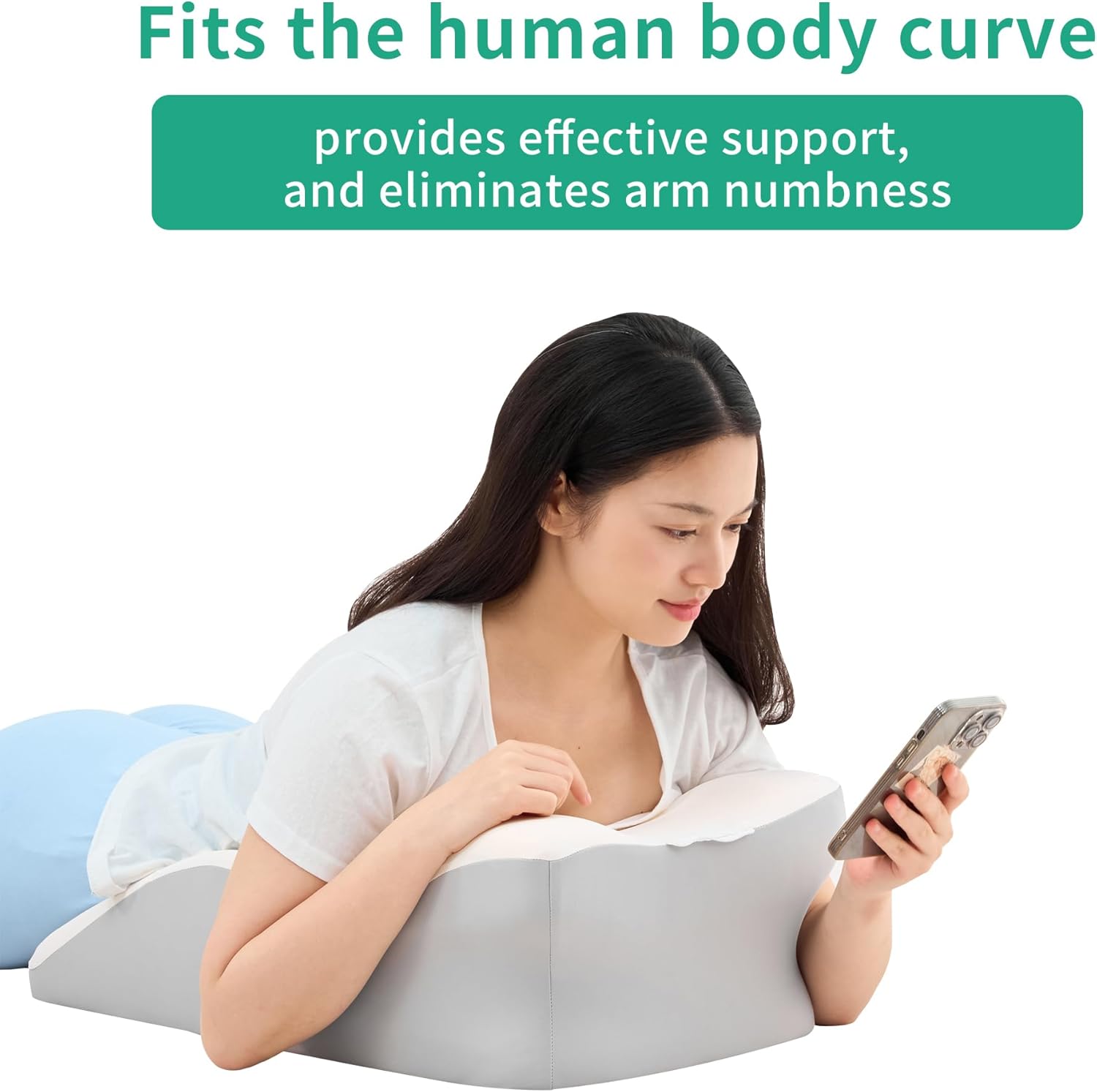 Reading Pillow - Ergonomic Wedge Bed Pillow for Sitting Up, Multi-Scene Use, Easy to Clean, Ideal for Back Pain Relief & Relaxation, for Loved Ones (Black)