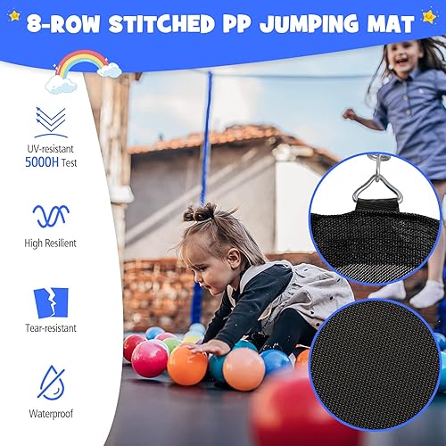 Miniatura 2 de GYMAX Trampoline for Kids, ASTM Approved 12FT 14FT 15FT 16FT Recreational Toddler Trampoline with Enclosure Net, Basketball Hoop, Basketball & Pump,
