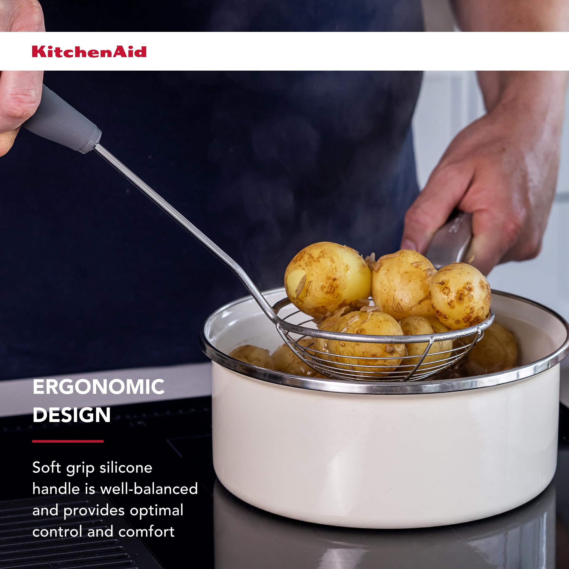 KitchenAid Soft Grip Skimmer - Charcoal Grey, Multicoloured, Talla Única - Image 4