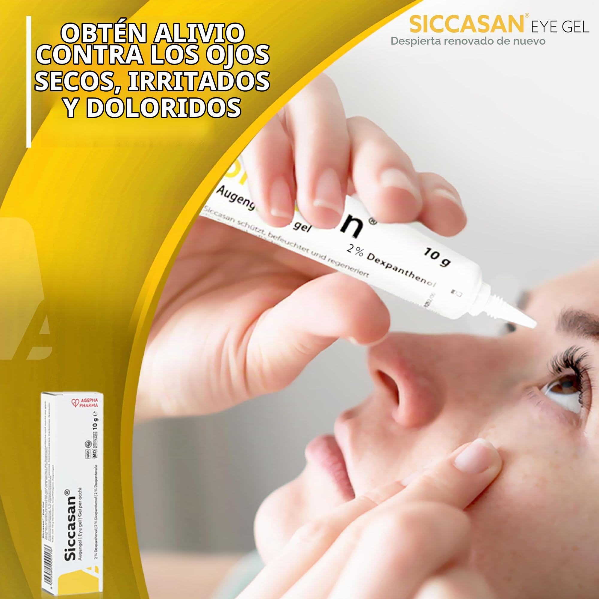 Gel con Carbómero y Dexpantenol para los Ojos | Lágrimas Artificiales Lubricantes | Ayuda con los Ojos Secos | Alivio para los Ojos Irritados