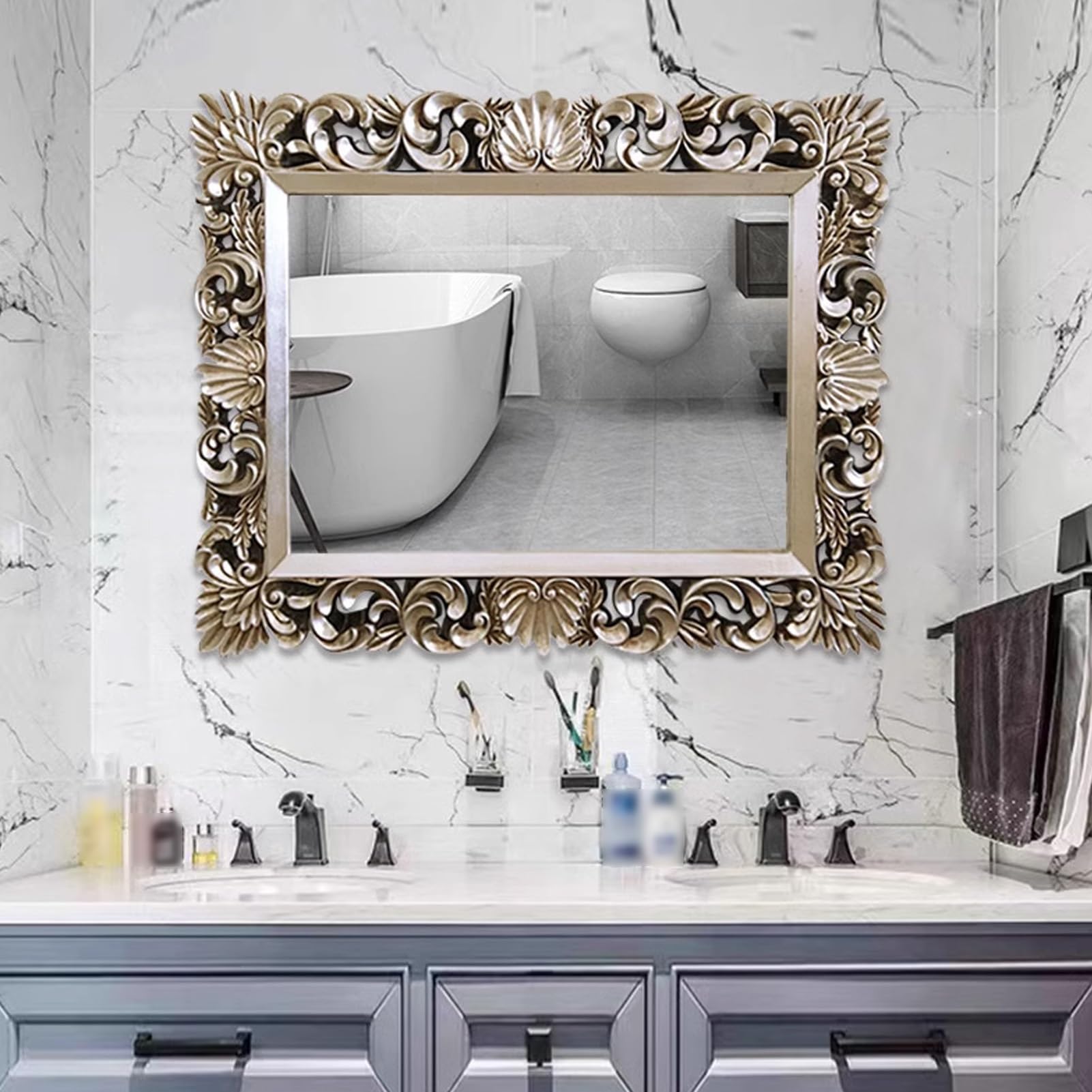 Amazon.com: Rectangular Wall Mirror, Baroque Style Antique