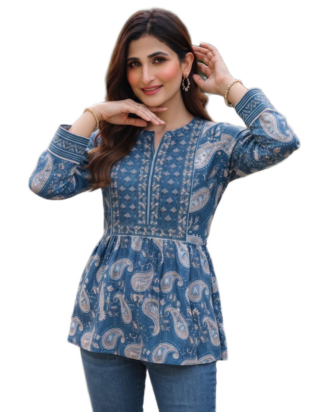 NEW 18 Paisley Print Cotton Frock | A-Line Flared Casual Frock-image-24