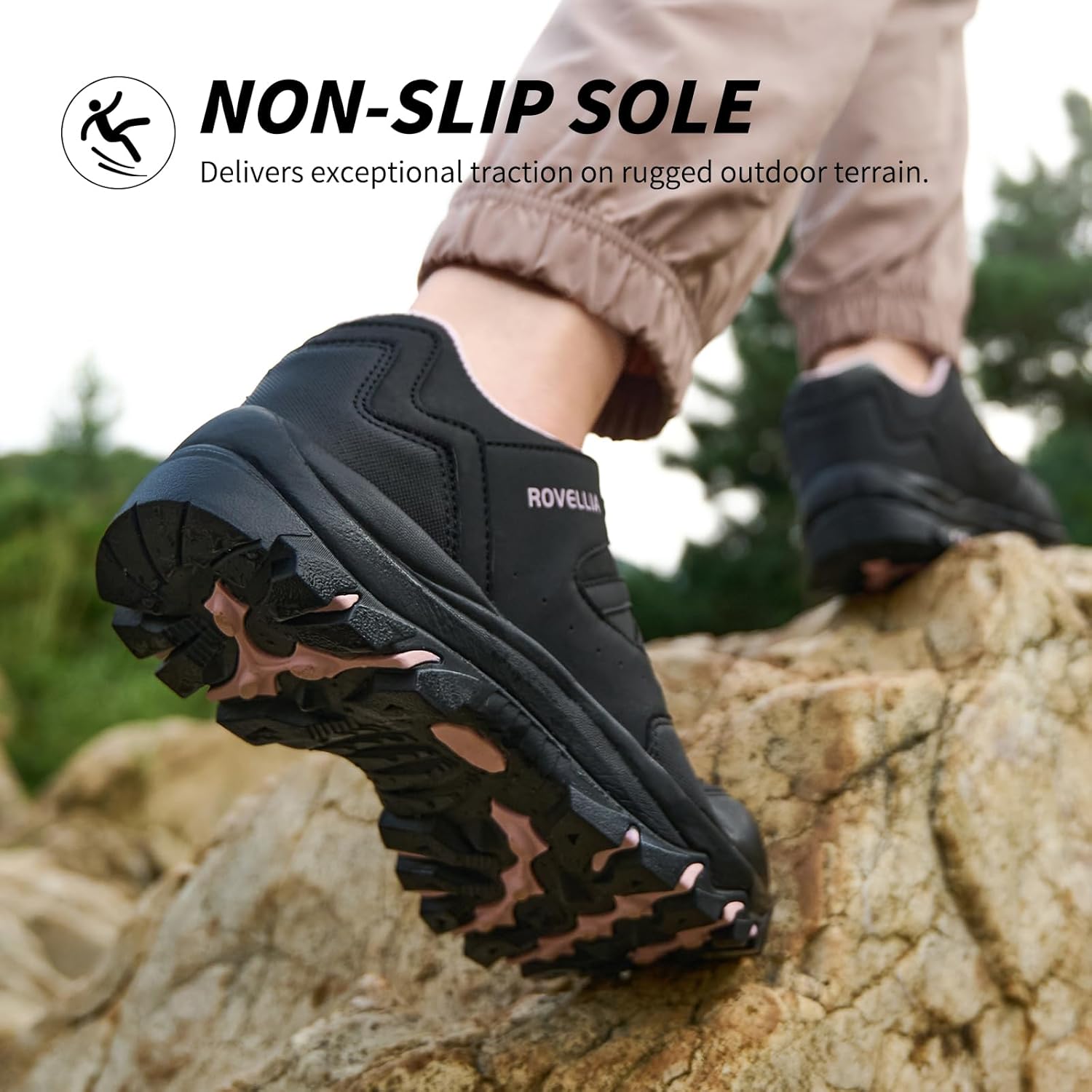 Waterproof Hiking Shoes Women Fashion Sneakers Tennis Walking Shoes Non-Slip Grip Ankle Support, Durable Comfort for Trekking, Trail Running, and Outdoor Adventures - Image 5