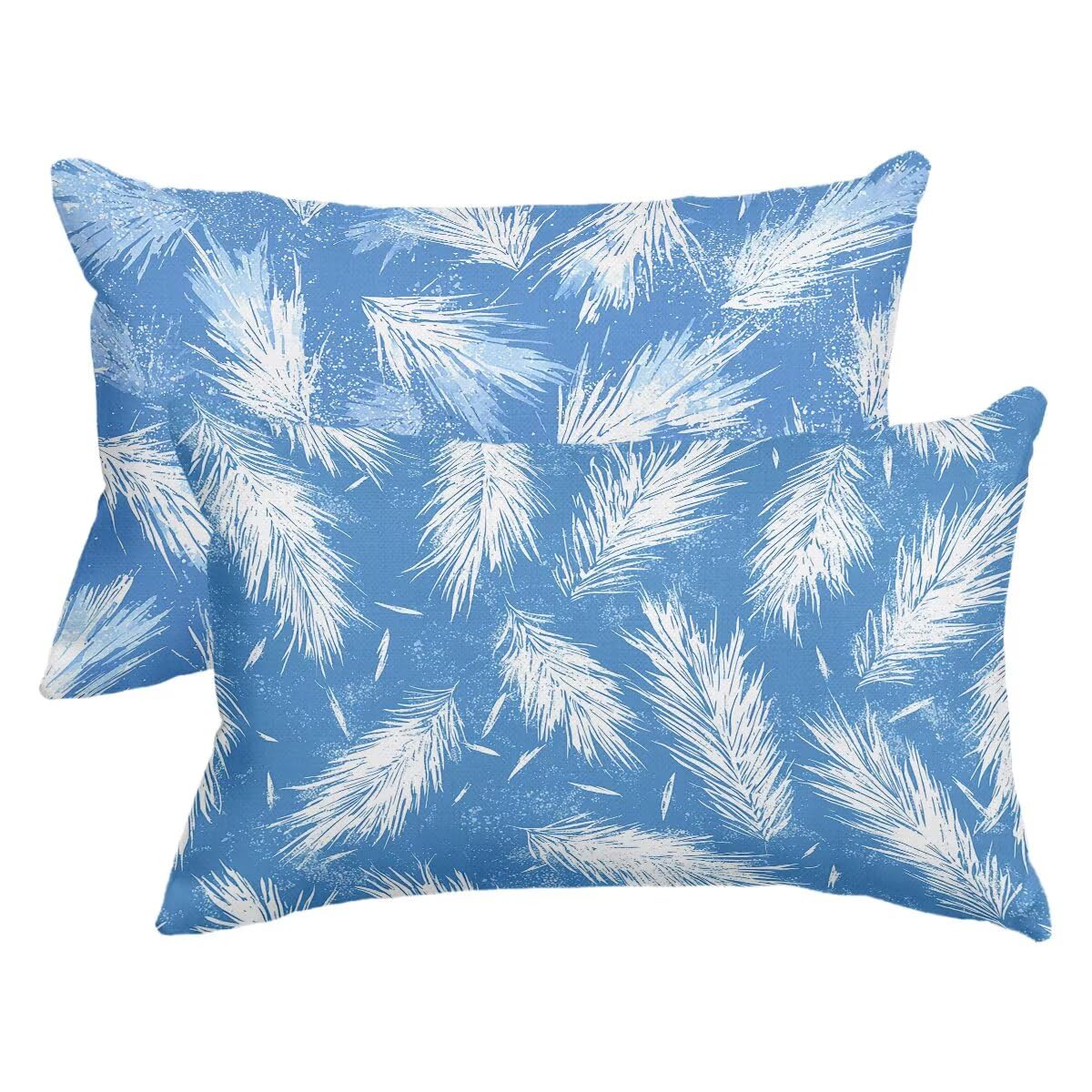 Lin taies d'oreillers bleu clair 50x70 impermeables de haute qualite decorative