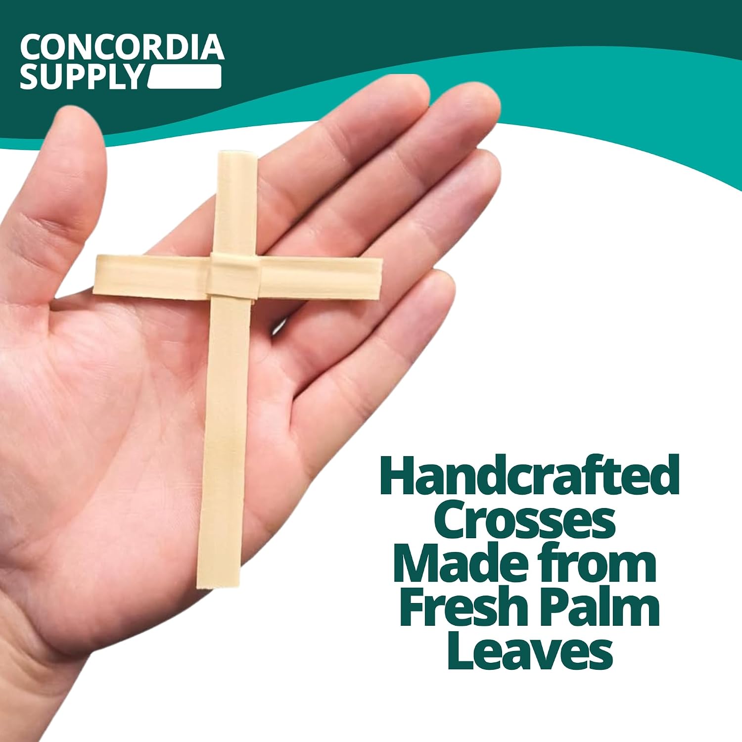 Concordia Supply Palm Crosses - 3" x 2" Hand Held Cross, Mini, 50 Count