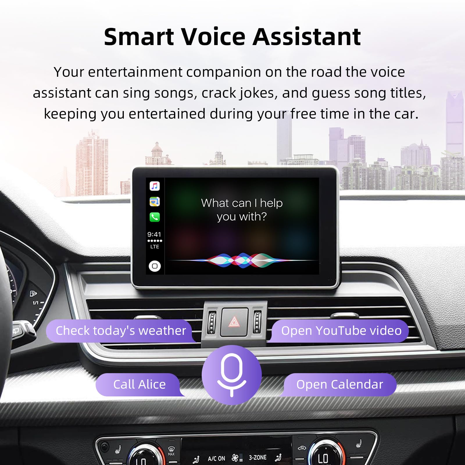 EZoneTronics CarPlay inalámbrico y Android Auto Retrofit Kit para Audi A4/A5/A6/A7/Q2L/Q5L/Q7 2014-2022 con Sistema MIB/MMI 3G Plus OEM Decodificador Plug & Play con MirrorLink SWC WiFi BT GPS Siri