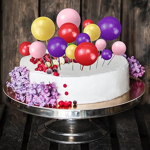 Miniatura 4 de 34 piezas de mini globos para tartas de 5 tamaños, bolas de espuma para tartas, decoración de cupcakes, decoración de pastel de cumpleaños, boda,