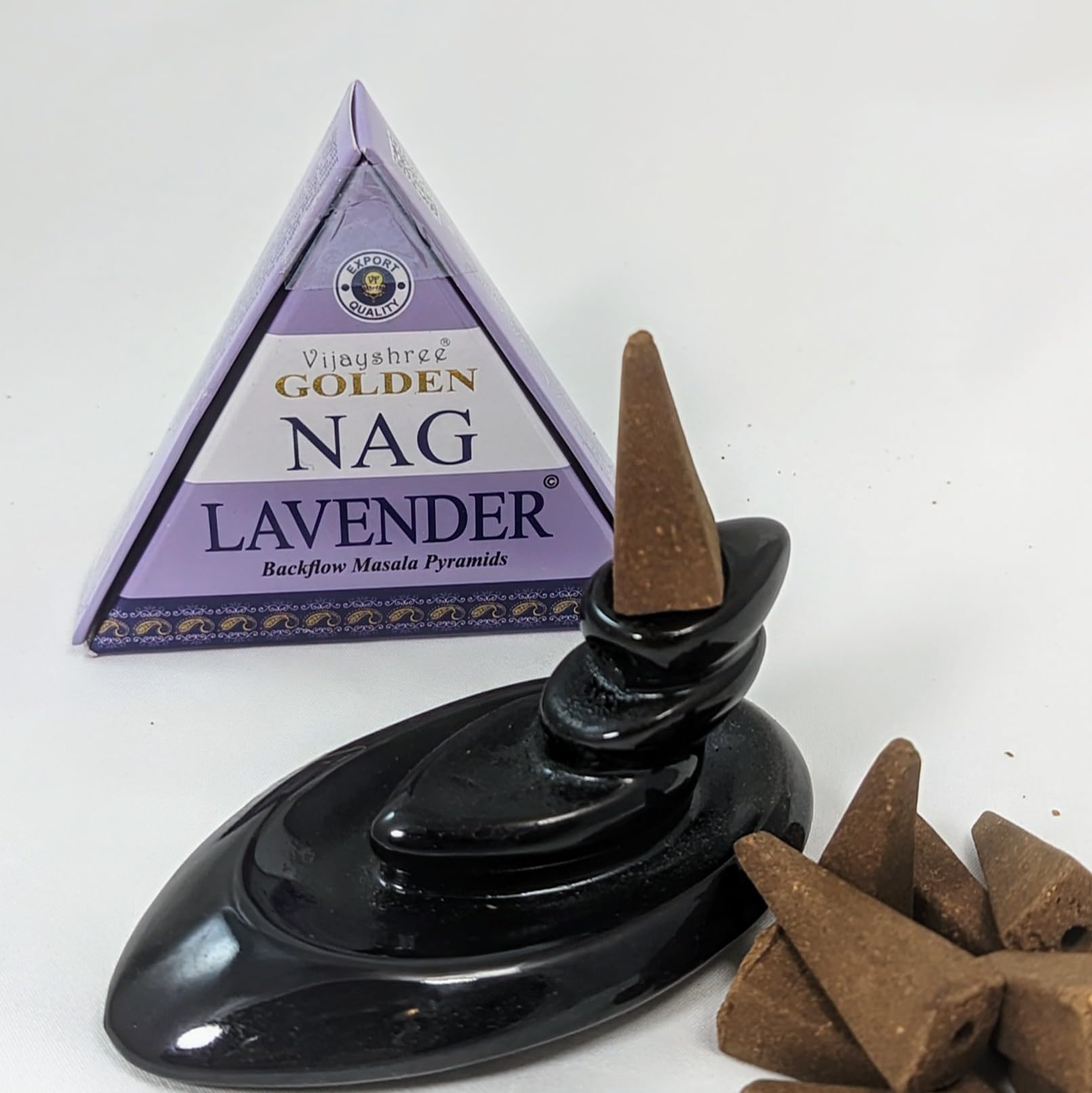 Jumbo Golden Nag - Back Flow Incense Cones (1, Lavender)