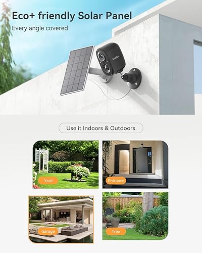 Miniatura 3 de LongPlus Cámaras de seguridad inalámbricas para exteriores, cámara de seguridad solar para el hogar, visión nocturna a color 1080P, cámara