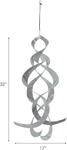 Miniatura 39 de In the Breeze Mylar Spinner Silver Sparkle Sparkle Sprite — 32 pulgadas de largo Sprite plateado brillante