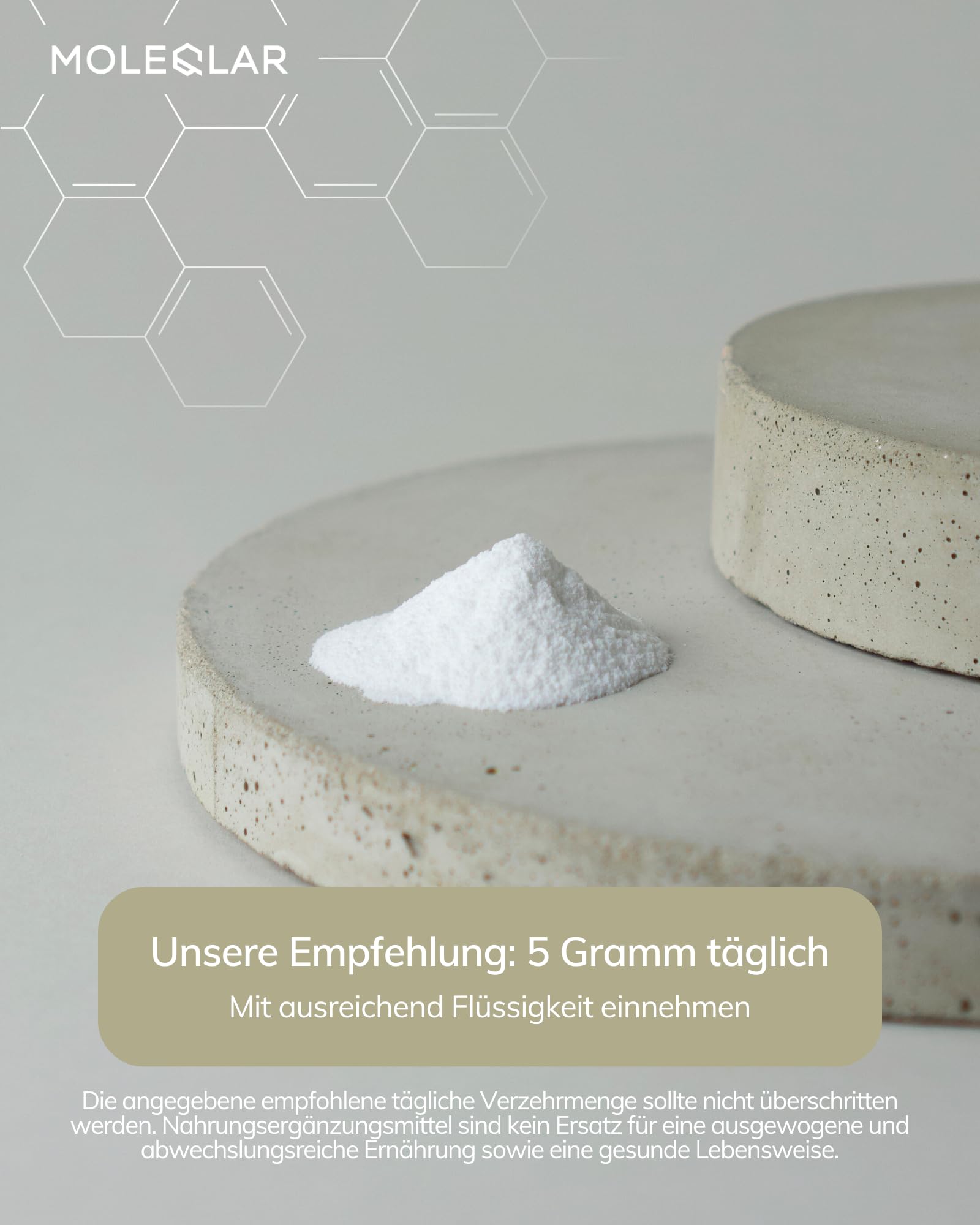 MoleQlar Myo-inositolo Polvere 300 grammi – Inositolo certificato e puro con contenuto di sostanza stabile – 5 grammi per porzione – Scorta per 60 giorni