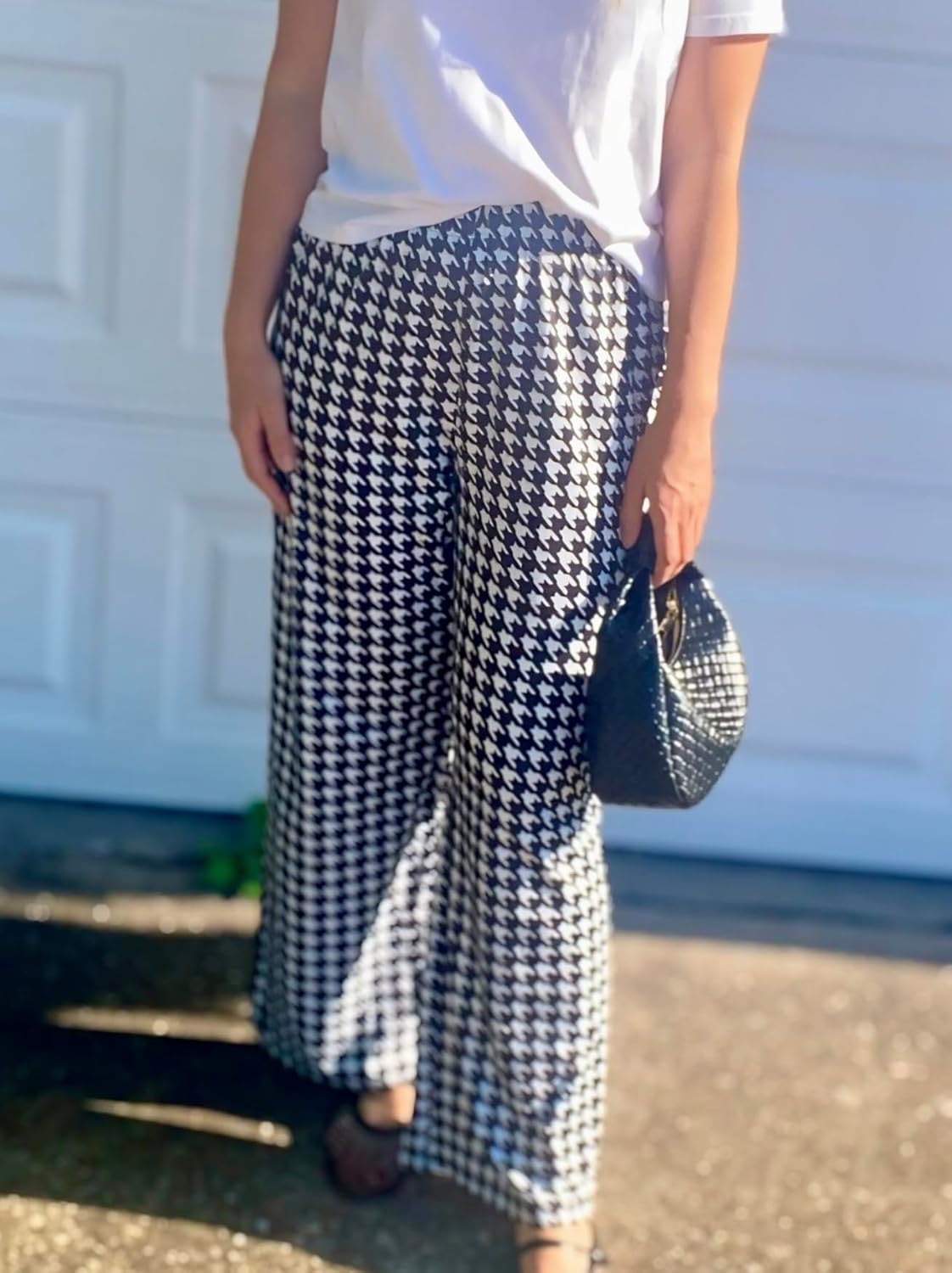 IWOLLENCE Women's Casual Loose Checkered Wide Leg Pants High Waist Straight Lounge Y2K Gingham Trousers - Image 6