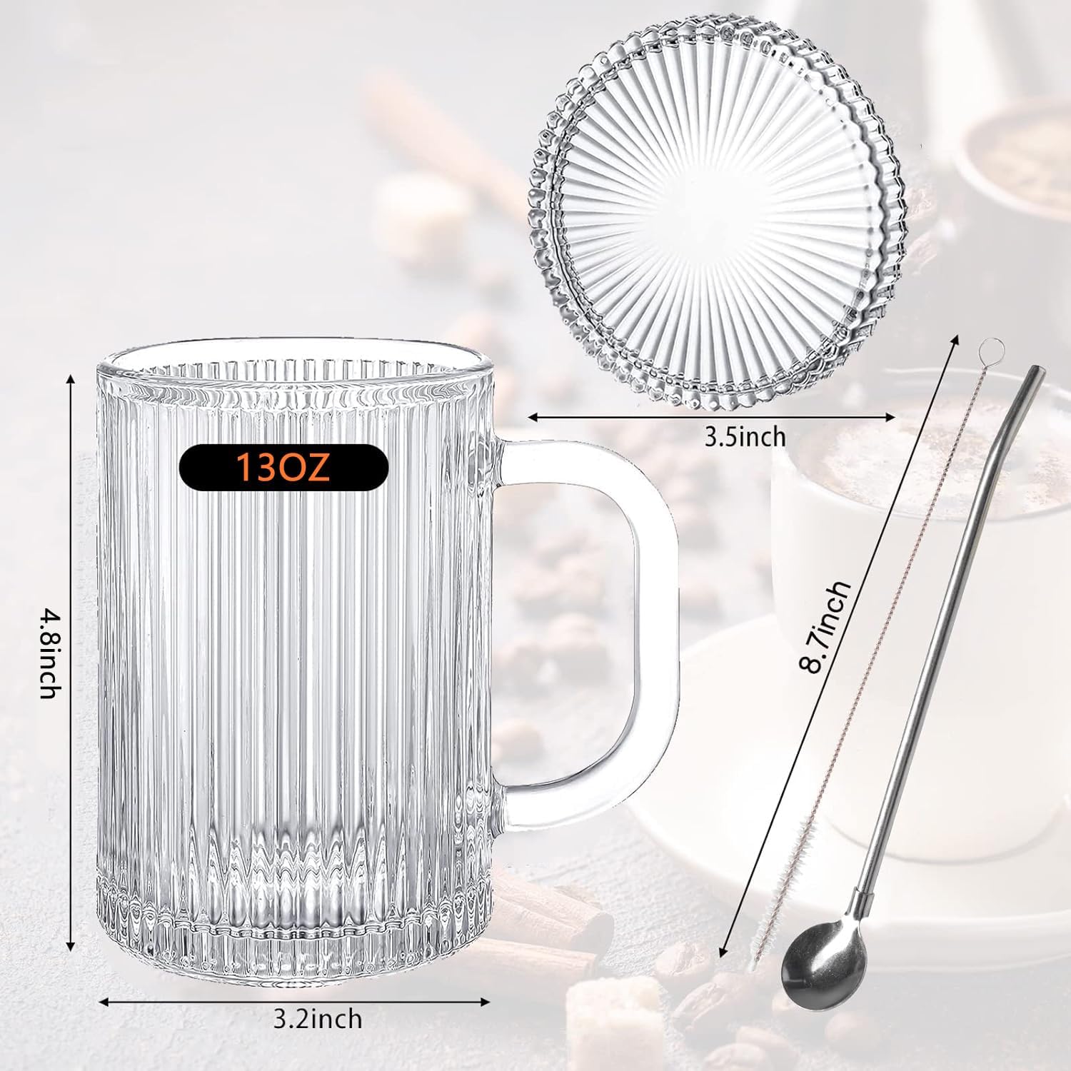 Foydream Tazas De Café De Vidrio De Doble Pared – Set De 4 Piezas De 330 Ml, Vasos Borosilicato Transparentes Para Latte, Macchiato, Café Helado Y Refrescos