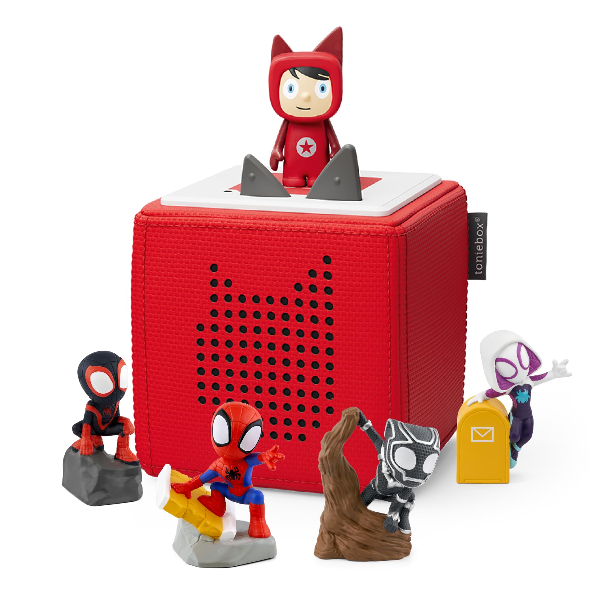 tonies Marvel Spidey & Friends Bundle including 1 Creative & 4 tonies - Spidey, Ghost Spider & Miles Morales Black Panther, Red