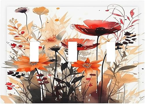 Miniatura 113 de Cubiertas Decorativas de Tomacorrientes Estilo Gótico Cuervo Flores Púrpuras 1 Gang Interruptor de Luz Simple Basculante Placa Cubierta Placas de