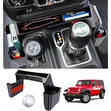Sun Visor Repair Kit for Jeep,2PCS Full Coverage Aluminum Alloy Sun Visor Clips Bundled with Gear Shift Center Console Side Tray Organizer for Jeep Wrangler JL JLU 2024 2023 2022 2021 2019 2018