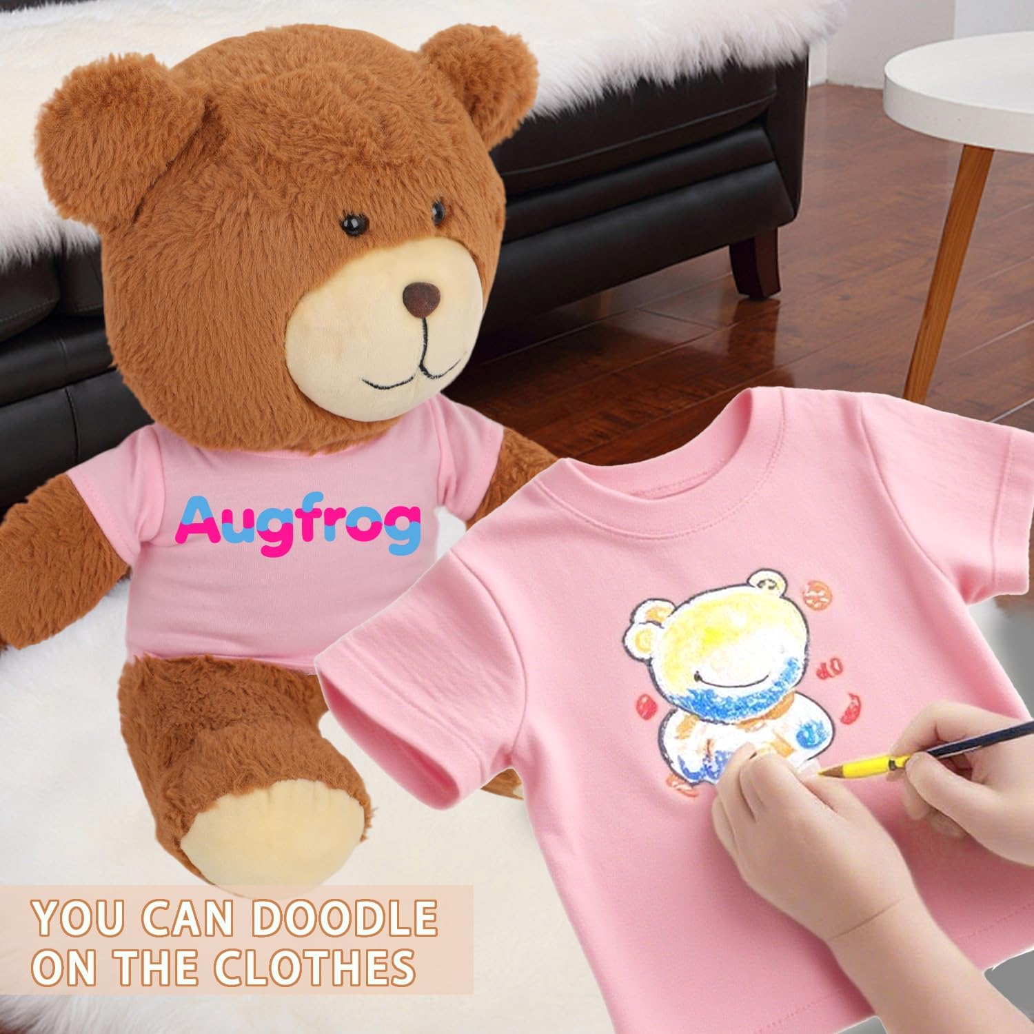 8-Pack Pink Blank T-Shirts for 17-18 Inch Bears | Thick DIY Stuffed Animal Canvas Clothes (Pink)