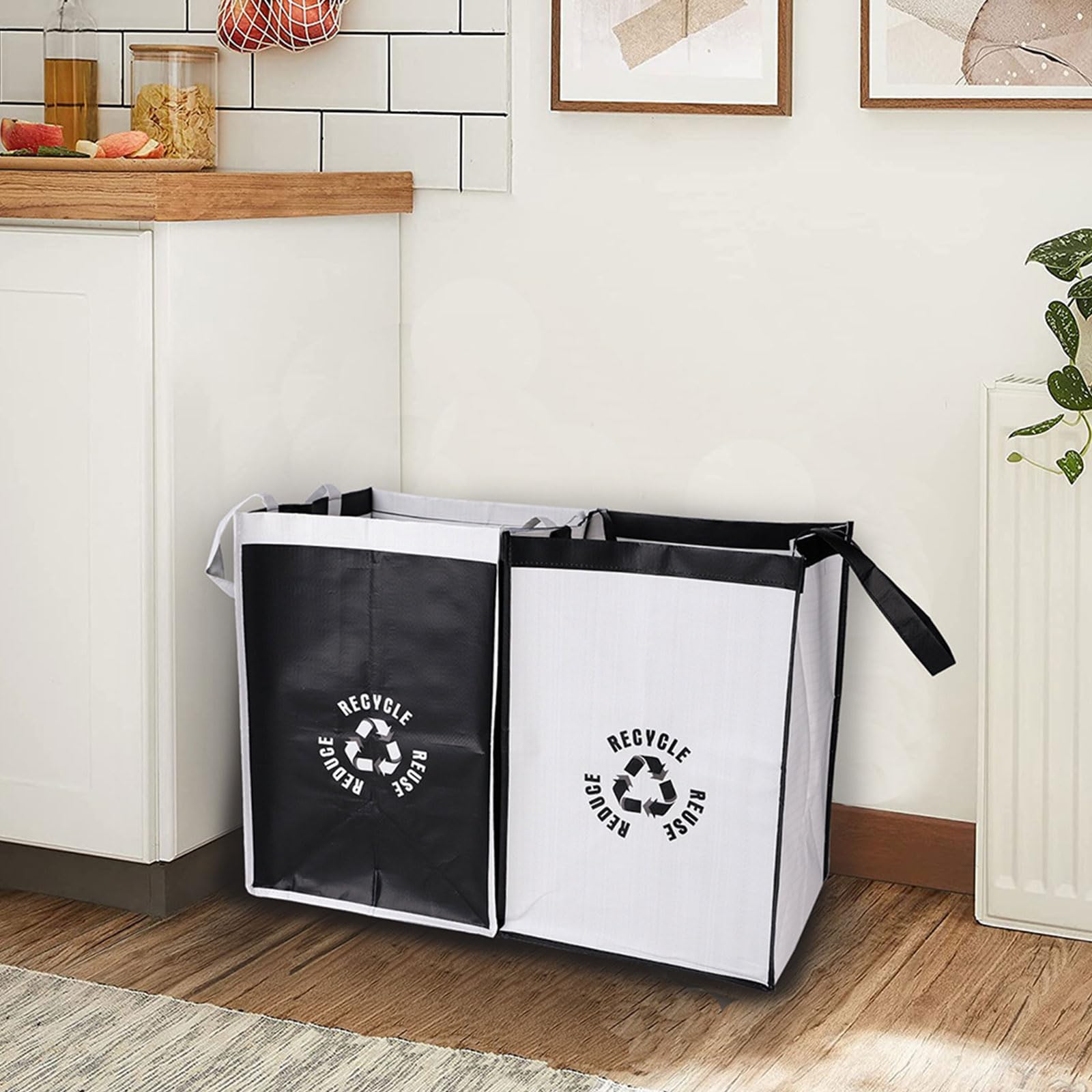 2 Stück / 4 Stück umweltfreundliche Küchen Recycling Abfallbeutel, langlebig und praktisch, effiziente Sortierlösung für Hausmülleimer für zu Hause