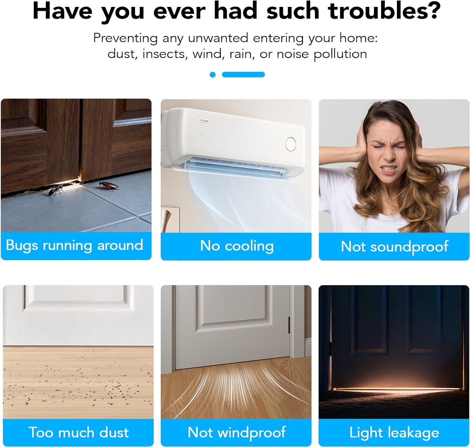 Aluminum Door Draft Stopper, 1-3/4 x 36 Weather Stripping Seal with Kick Plate, Under Door Gap Filler, U-Shape Door Sweep for Bottom of Doors Exterior/Interior (Black, 1 Pack)