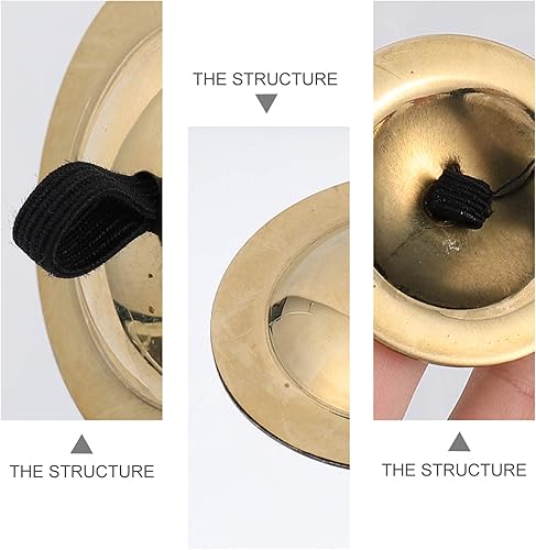 Miniatura 7 de 2 pares de platillos de dedo de cobre danza del vientre Zills mini campanas de mano instrumentos musicales para bailarina fiesta de noche