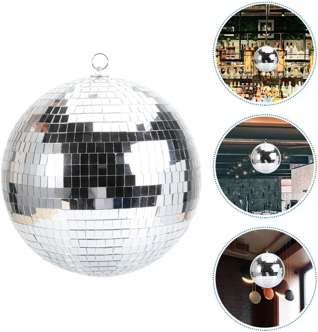 SOLUSTRE Hanging Disco Mirror Ball Party Decoration Shiny Design for Christmas Weddings Gatherings and Photo Props Adds to Brighten Atmosphere