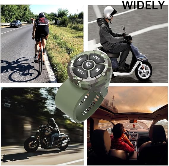 Wireless Bluetooth Media Remote Button,Adjustable Direction Waterproof Controller,Steering Wheel Control for iPhone/Android Device.Suitable for Bicycles,Electric Bicycles,Cars