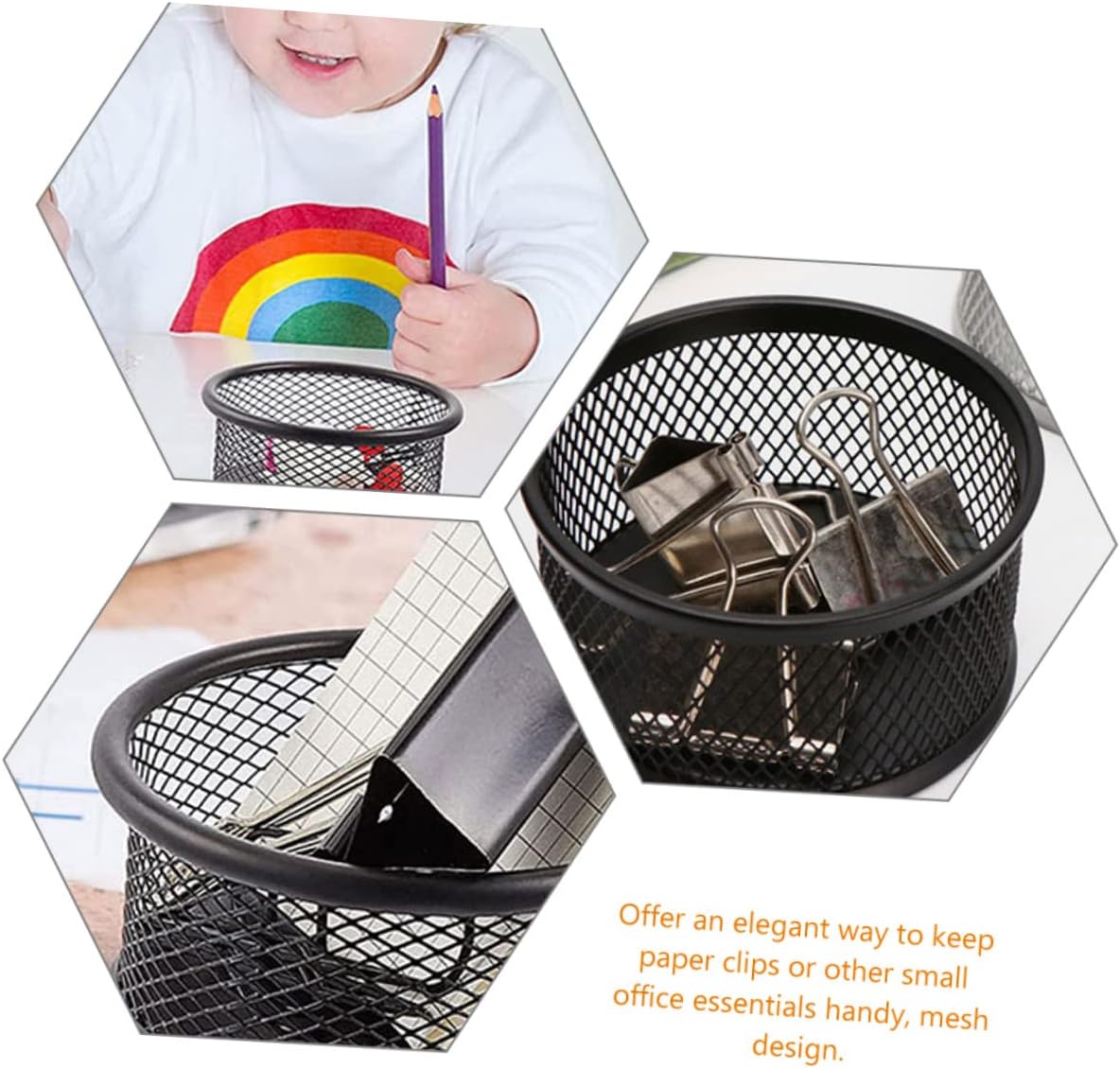 6 pcs Mesh Paper Clip Storage Holders Mesh Desktop Organizers for Binder Clips and Small Office Supplies Space Saving and Wear Resistant Design for Neat Desk Arrangement