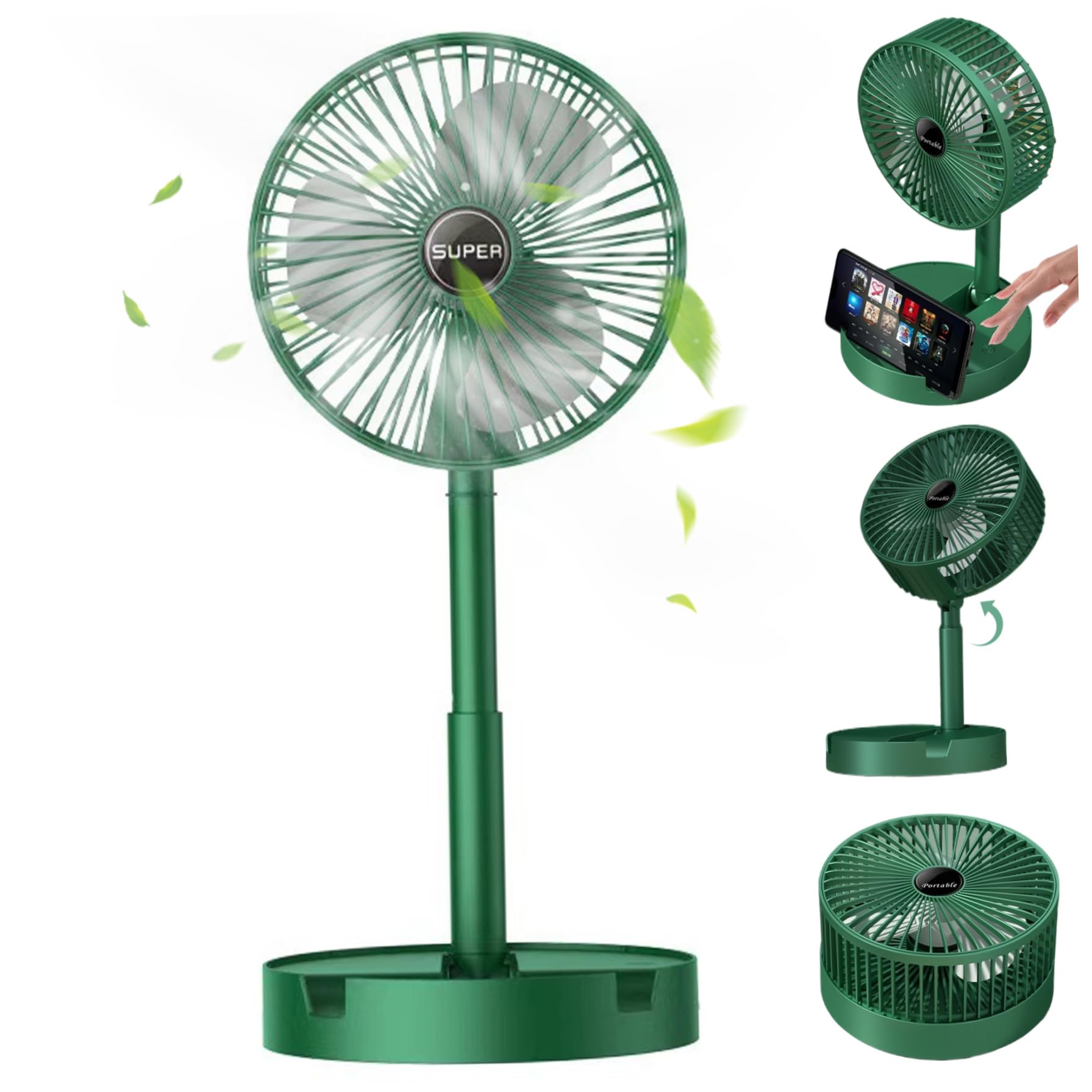 Ventilateur de table à 3 vitesses réglable à 180 degrés avec alimentation USB