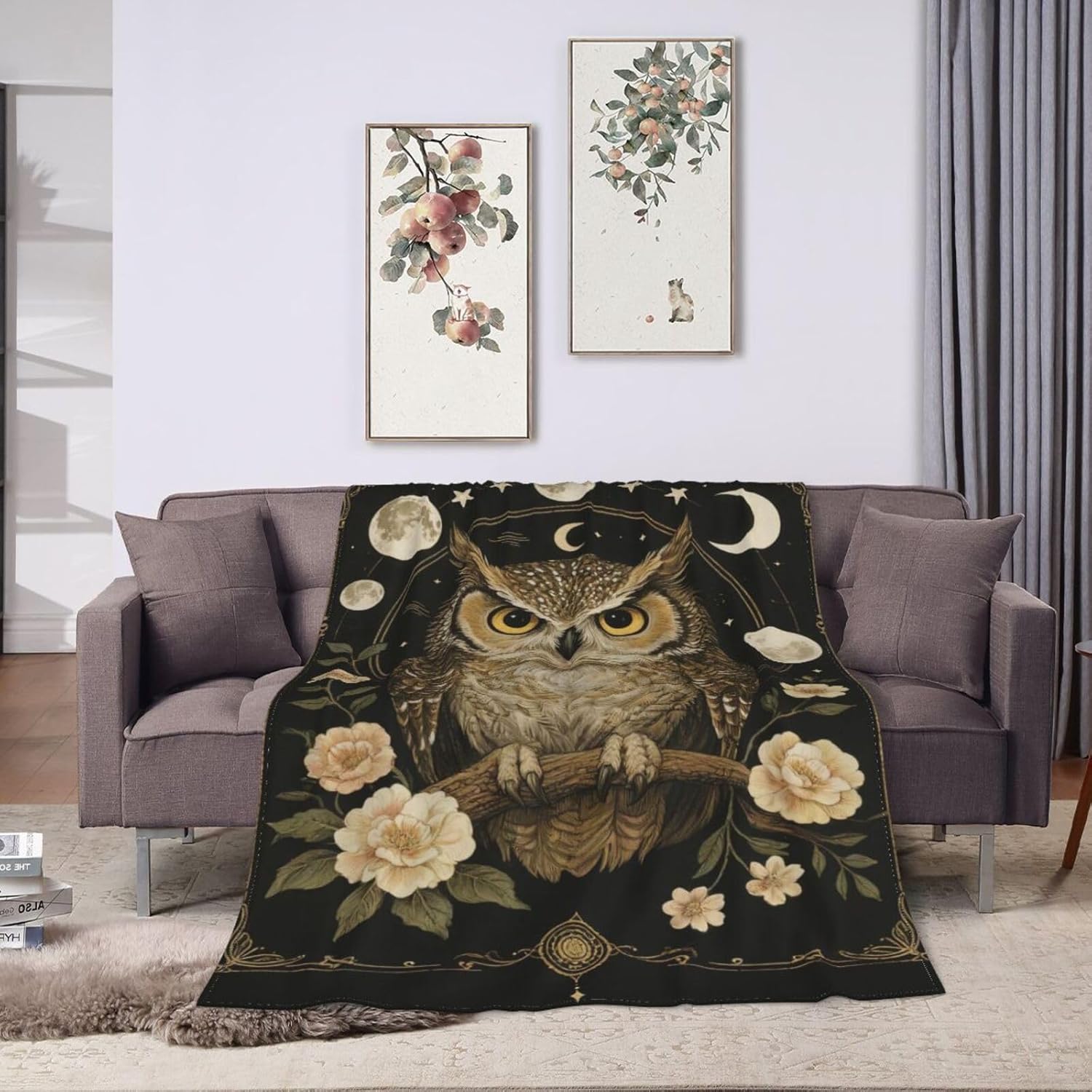Owl Blanket Owl Gifts for Women Girls Lightweight Throw Blanket Soft Flannel Cozy Fleece Fuzzy Plush Warm Bedding Stuff for Kids Adults 40 x 50 Inch - Image 8