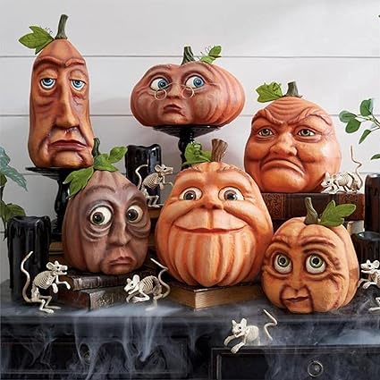 Amazon Co Jp 面白い絵文字パンプキンヘッドデコレーション ハロウィン用 ユニークな樹脂パンプキンヘッド パーティーオーナメント 友人へのノベルティギフト ホーム キッチン