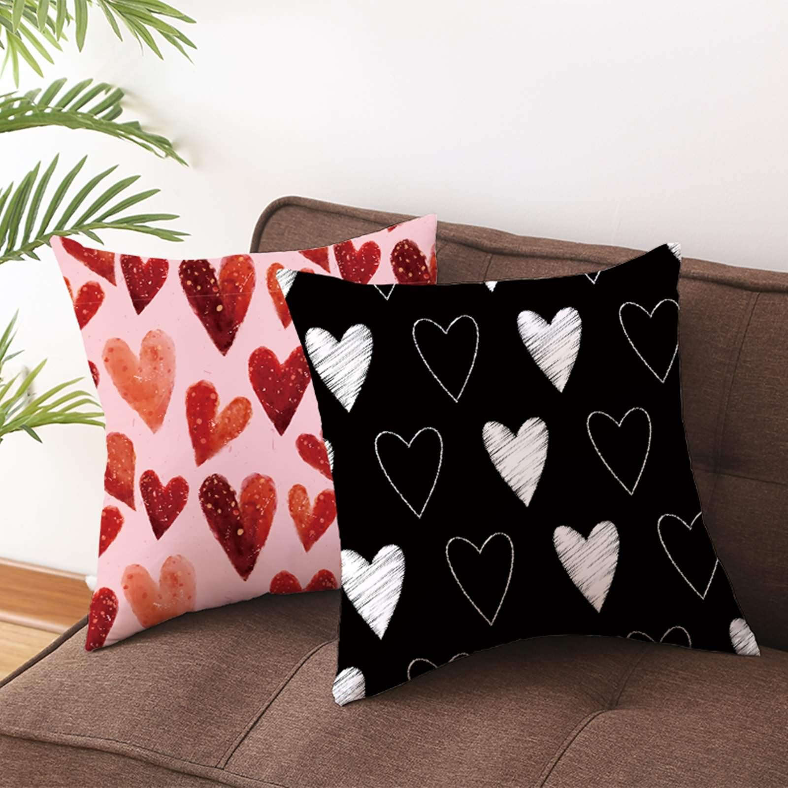 Epinki Cuscini Federe 40x40, Copricuscini Divano Foglie Erba