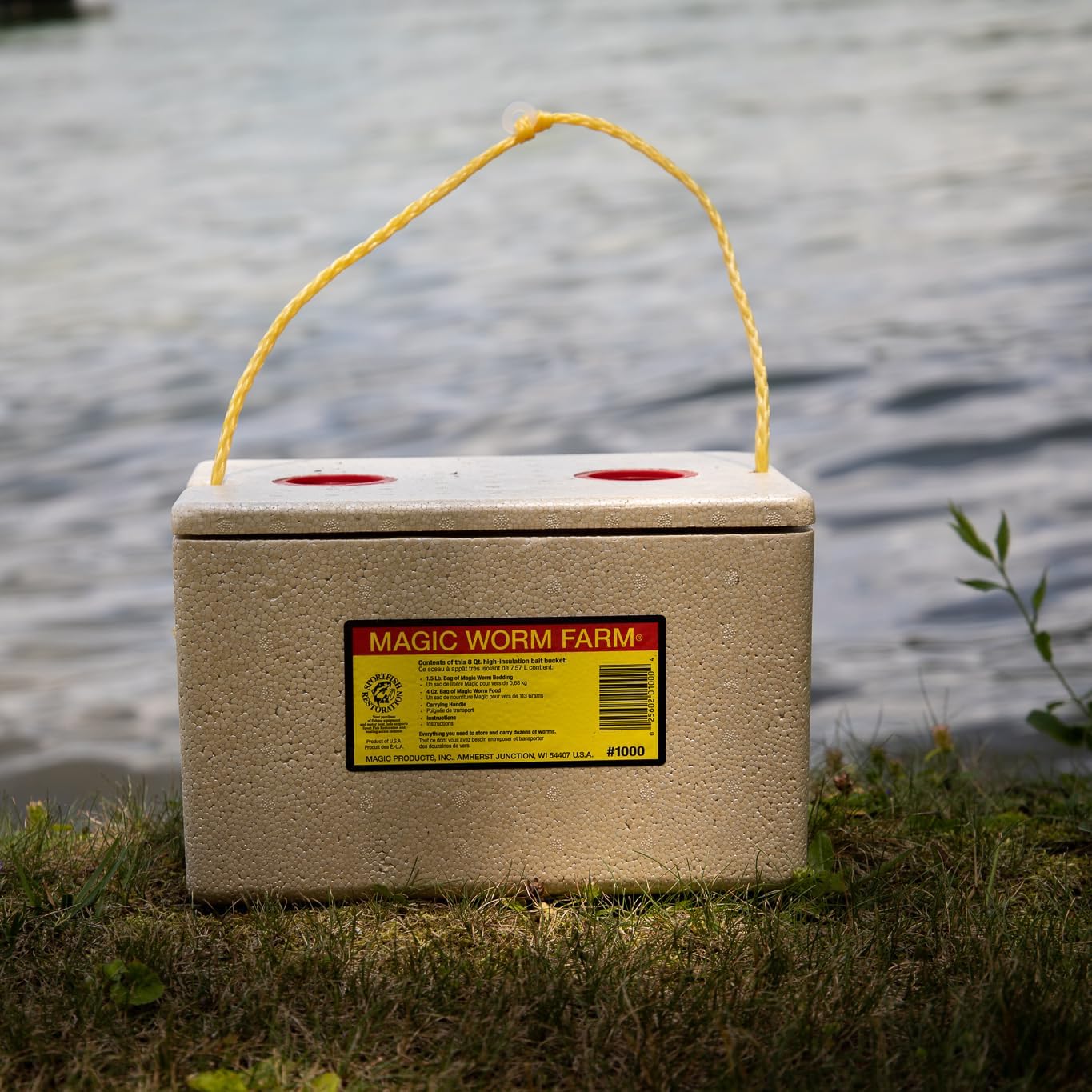 Magic Worm Farm Kit – Includes 1.5 lb Worm Bedding, 4 oz Worm Food & 8 Qt Ventilated Storage Box – Complete Starter Worm Bin for Composting, Nightcrawlers & Bait Care