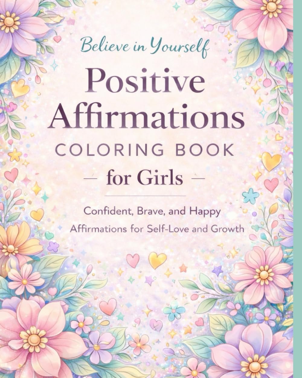 Positive Affirmations Coloring Book for Girls: Confident, Brave, and Happy Affirmations for Self-Love Quotes For Girls