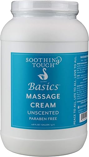 Soothing Touch Basics Crema de masaje sin perfume, 1 galón, 128 onzas líquidas