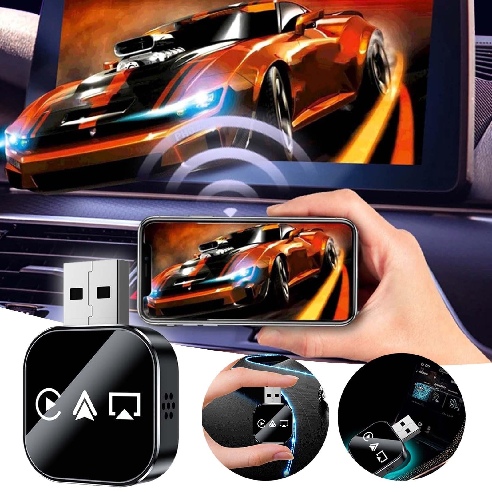 2026 Wireless CarPlay Adapter, Wired to Wireless Portable USB Connector Car Play for iPhone, 3-in-1 Screen Mirroring iOS Adapter for Car, Plug & Play Car Electronics Accessory (Black,for Android) — view 6